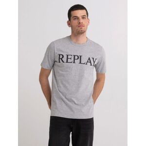 Replay T-Shirt light grey melange Größe XXL