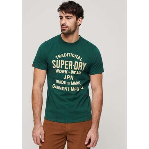 Superdry T-Shirt »WORKWEAR FLOCK GRAPHIC T SHIRT« bengreen marl Größe L