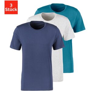 Bruno Banani T-Shirt, (Packung, 3 tlg.), mit Rundhals-Ausschnitt navy, grau-meliert, petrol Größe M