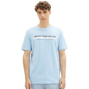 TOM TAILOR Denim T-Shirt, mit Logofrontprint washed out Größe L