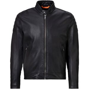 Boss ORANGE Lederjacke »Jomoto«, mit Ziersteppungen an den Ärmeln Black001 Größe 54