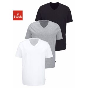 Bruno Banani T-Shirt, (3 tlg., 3er-Pack), mit V-Ausschnitt, perfekte... schwarz, weiss, grau-meliert Größe XXL