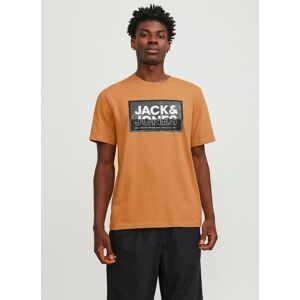 Jack & Jones Kurzarmshirt »JCOLOGAN TEE SS CREW NECK SS24 LN« tangerine Größe XL