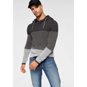 Bruno Banani Kapuzenpullover, im trendigen Waffel-Look anthrazit-gestreift Größe XL