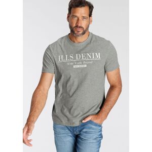 H.I.S T-Shirt, mit Logo-Print vorne grau meliert Größe S (44/46)