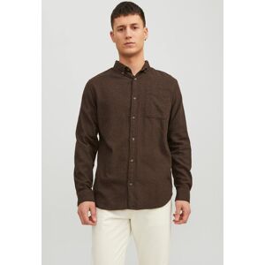 Jack & Jones Langarmhemd »JJECLASSIC MELANGE SHIRT LS SN« Seal Brown Größe S