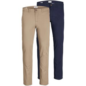 Jack & Jones Chinohose »SLIM FIT MARCO 2PCS«, (Packung, 2 tlg., 2er-Pack) navy, beige Größe 34