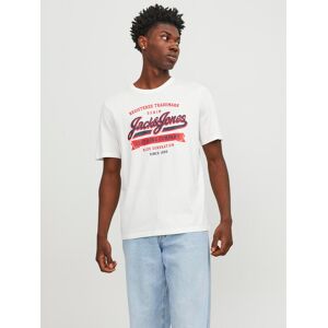 Jack & Jones Rundhalsshirt »JJELOGO TEE SS O-NECK 2 COL SS24 SN« Cloud Dancer Größe S