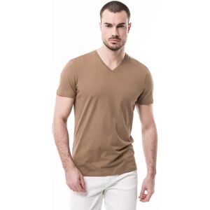 Manor Man - T-Shirt, V-Neck, Kurzarm, Für Herren, Taupe, Größe L