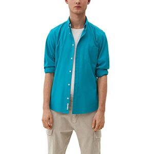 s.Oliver Men's 2127453 Hemd Langarm, Blue Green, M