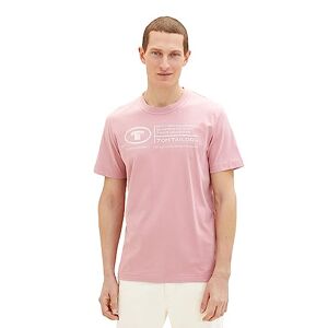 TOM TAILOR Herren Basic T-Shirt mit Print aus Baumwolle, Velvet Rose, M