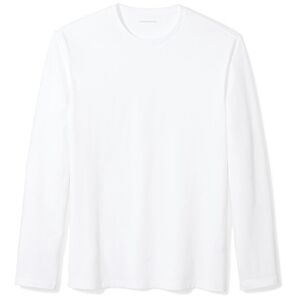 Amazon Essentials Herren Langärmeliges T-Shirt, Schmale Passform, Weiß, M