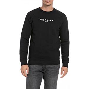 Replay Herren Sweatshirt aus Baumwollmix, Black 098 (Schwarz), L