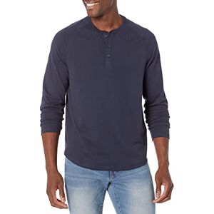 Amazon Essentials Herren Henley-Shirt mit Langen Ärmeln und normaler Passform (erhältlich in Big & Tall), Marineblau, S