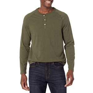 Amazon Essentials Herren Henley-Shirt mit Langen Ärmeln und normaler Passform (erhältlich in Big & Tall), Olivenheide, M