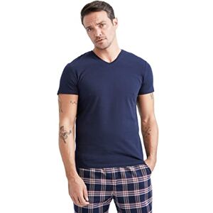 DeFacto Herren Gestrickt T-Shirt Gestrick Obertail für Herren Navy,M