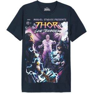 Marvel Herren Metlatmts017 T-Shirt, Marineblau, XXL