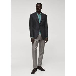 mango man Blazer aus Schurwolle in Melange-Optik - Grau - 50 - männlich