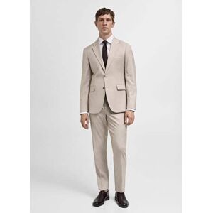 mango man Slim Fit-Anzugsakko aus Stretchbaumwolle - Beige - 52 - männlich