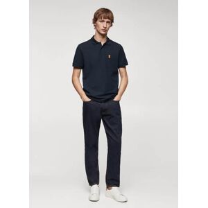 mango man Poloshirt aus 100 % Baumwoll-Piqué - Dunkles Marineblau - XS - männlich