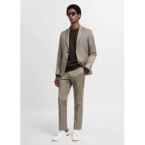 mango man Super Slim Fit-Anzugsakko aus Stretchgewebe - Beige - 46 - männlich