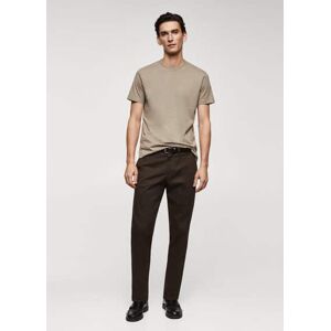 mango man Basic-T-Shirt aus Stretchbaumwolle - Khaki - XS - männlich