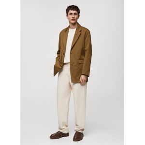 mango man Relaxed Fit-Blazer aus Baumwolle - Braun - S - männlich