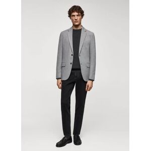 mango man Strukturierter Slim Fit-Baumwollblazer - Grau - 54 - männlich