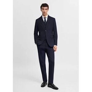 mango man Slim Fit-Anzugsakko aus Stretchbaumwolle - Marineblau - 48 - männlich