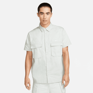 Nike LifeGewebtes Kurzarm-Button-Down-Shirt im Military-Design für Herren - Grau - XL