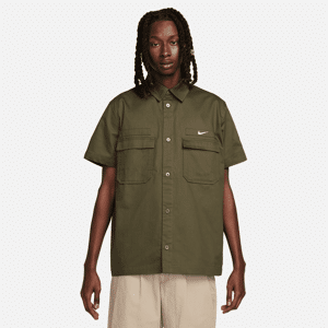 Nike LifeGewebtes Kurzarm-Button-Down-Shirt im Military-Design für Herren - Grün - M