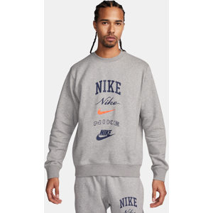 Nike Club FleeceLongsleeve Pullover mit Rundhalsausschnitt für Herren - Grau - 3XL