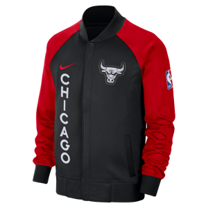 Chicago Bulls Showtime City EditionNike Dri-FIT Longsleeve-Jacke mit durchgehendem Reißverschluss für Herren - Schwarz - S