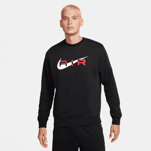 Nike AirFleece-Sweatshirt mit Rundhalsausschnitt für Herren - Schwarz - S