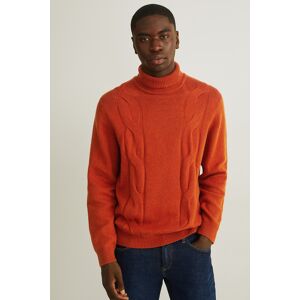 C&A Rollkragenpullover-Woll-Mix, Orange, Größe: 2XL Männlich