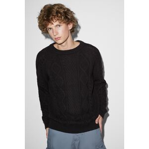 C&A Pullover-Zopfmuster, Schwarz, Größe: XL Male