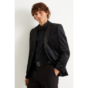 C&A Samt-Sakko-Slim Fit, Schwarz, Größe: 52 Männlich