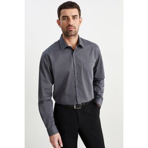 C&A Businesshemd-Regular Fit-Kent-bügelleicht, Grau, Größe: 2XL Männlich