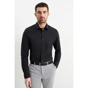 C&A Businesshemd-Slim Fit-extra lange Ärmel-bügelleicht, Schwarz, Größe: S Männlich