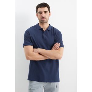C&A Poloshirt-strukturiert, Blau, Größe: 2XL Männlich
