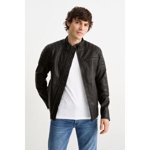 C&A Bikerjacke-Lederimitat, Schwarz, Größe: 2XL Männlich