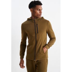 C&A Active C&A Funktions-Sweatjacke mit Kapuze, Braun, Größe: 2XL Männlich