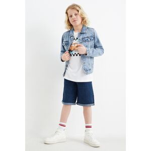 C&A Bus-Set-Kurzarmshirt und Jeans-Shorts-2 teilig, Weiss, Größe: 158 Männlich