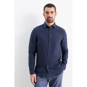 C&A Leinenhemd-Regular Fit-Kent, Blau, Größe: S Männlich
