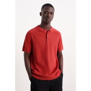 C&A Poloshirt-strukturiert, Rot, Größe: 2XL Männlich