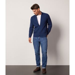 Falconeri Gerippter Cardigan aus Kaschmir Ultrasoft Mann Indigoblau Stückgefärbt Größe 54