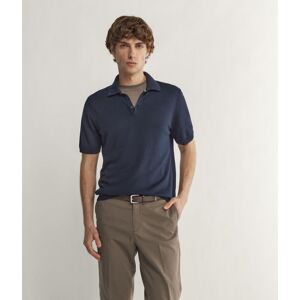 Falconeri Poloshirt aus Leinen-Baumwollmischung mit kurzen Ärmeln Mann Blau Größe 48