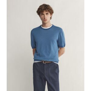 Falconeri T-Shirt aus Baumwoll-Leinen Mann Dunkles Denimblau Größe 54