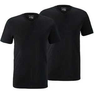 Tchibo - 2 T-Shirts mit V-Ausschnitt - Schwarz - 100% Baumwolle - Gr.: L Baumwolle  L (52/54) male