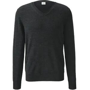 Tchibo - Merino-Pullover mit V-Ausschnitt - Anthrazit/Meliert - Gr.: 54 Merino  54 male